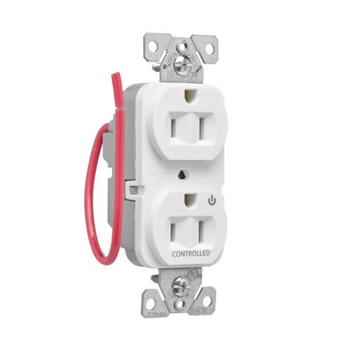Main product image of Ezlink Modular Duplex Receptacle, 15 A, 125 Vac, 60 Hz, Half Controlled, 3-Wire, White, EZ5262CHW