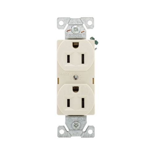 Main product image of Ezlink Modular Duplex Receptacle, 15 A, 125 Vac, 60 Hz, Nema 5-15R, 3-Wire, Light Almond, EZ5262LA