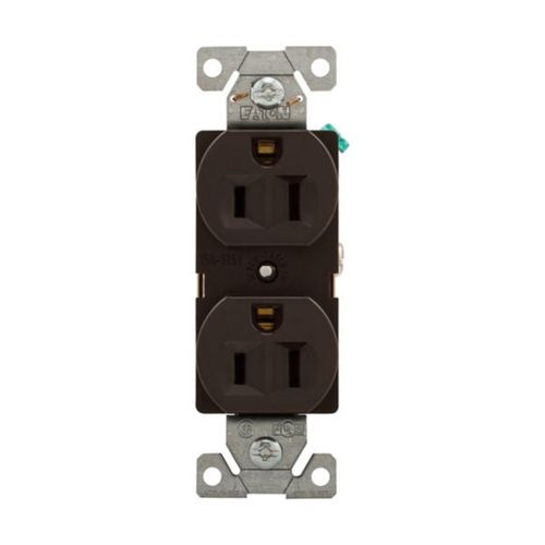 Main product image of Ezlink Modular Duplex Receptacle, 15 A, 125 Vac, 60 Hz, Split Control, Nema 5-15R, 3-Wire, Brown, EZ5262SCB