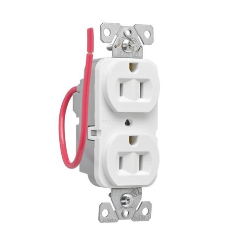 Main product image of Ezlink Modular Duplex Receptacle, 15 A, 125 Vac, 60 Hz, Split Control, Nema 5-15R, 3-Wire, White, EZ5262SCW