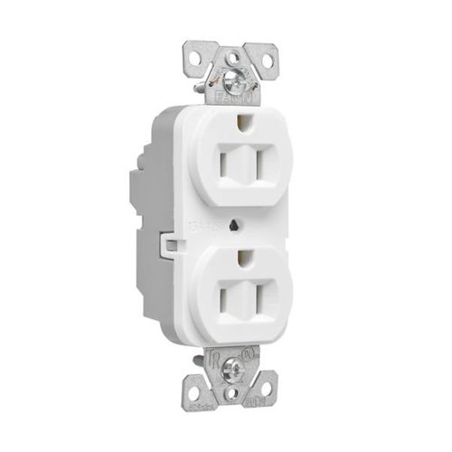 Main product image of Ezlink Modular Duplex Receptacle, 15 A, 125 Vac, 60 Hz, Nema 5-15R, Three-Wire, White, EZ5262W