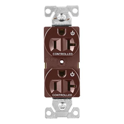 Main product image of Ezlink Modular Duplex Receptacle, 20 A, 125 Vac, 60 Hz, Dual Controlled, 3-Wire, Brown, EZ5362CDB