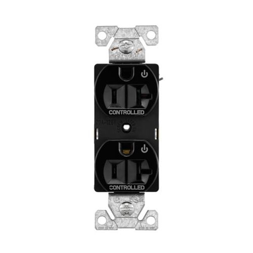 Main product image of Ezlink Modular Duplex Receptacle, 20 A, 125 Vac, 60 Hz, Dual Controlled, 3-Wire, Black, EZ5362CDBK