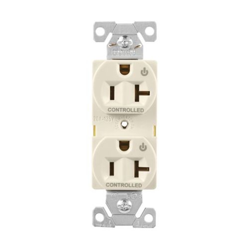 Main product image of Ezlink Modular Duplex Receptacle, 20 A, 125 Vac, 60 Hz, Dual Controlled, 3-Wire, Light Almond, EZ5362CDLA
