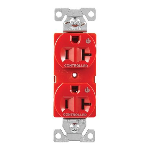 Main product image of Ezlink Modular Duplex Receptacle, 20 A, 125 Vac, 60 Hz, Dual Controlled, Nema 5-20R, 3-Wire, Red, EZ5362CDRD