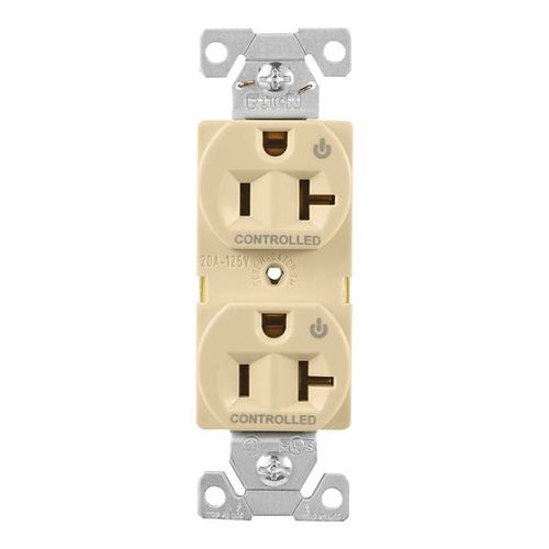 Main product image of Ezlink Modular Duplex Receptacle, 20 A, 125 Vac, 60 Hz, Dual Controlled, 3-Wire, Ivory, EZ5362CDV
