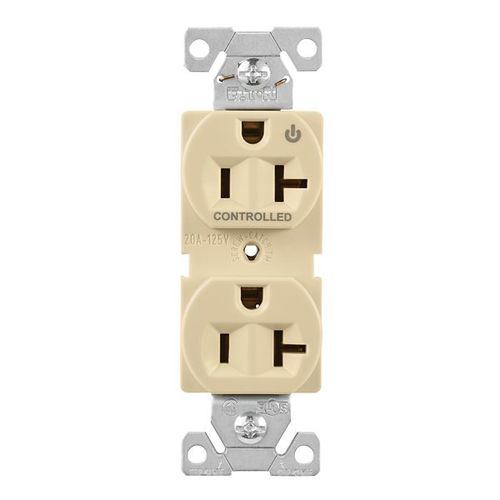 Main product image of Ezlink Modular Duplex Receptacle, 20 A, 125 Vac, 60 Hz, Half Controlled, 3-Wire, Ivory, EZ5362CHV