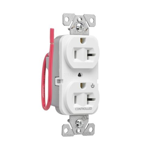 Main product image of Ezlink Modular Duplex Receptacle, 20 A, 125 Vac, 60 Hz, Half Controlled, 3-Wire, White, EZ5362CHW