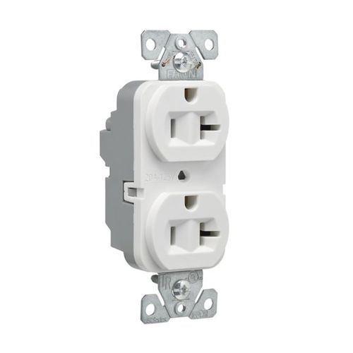 Main product image of Ezlink Modular Duplex Receptacle, 20 A, 125 Vac, 60 Hz, Nema 5-20R, Three-Wire, White, EZ5362W