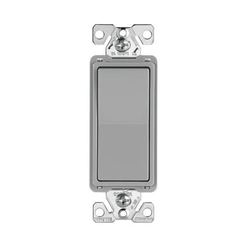 Main product image of Ezlink Modular Decorator Switch, 15 A, 120-277 Vac, 60 Hz, Single-Pole, Three-Wire, Gray, EZ7601GY