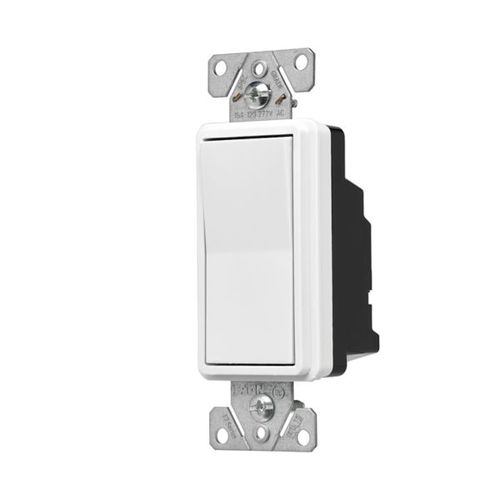 Main product image of Ezlink Modular Decorator Switch, 15 A, 120-277 Vac, 60 Hz, Single-Pole, Three-Wire, White, EZ7601W