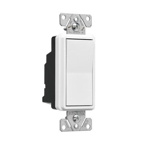 Main product image of Ezlink Modular Decorator Switch, 15 A, 120-277 Vac, 60 Hz, Single-Pole, Three-Wire, White, EZ7601W