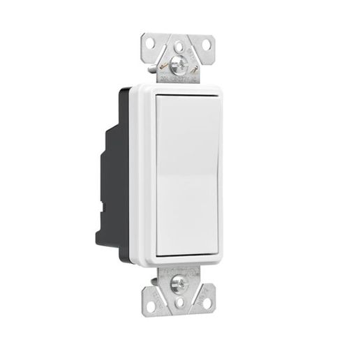 Main product image of Ezlink Modular Decorator Switch, 20 A, 120-277 Vac, 60 Hz, Single-Pole, Three-Wire, White, EZ7621W