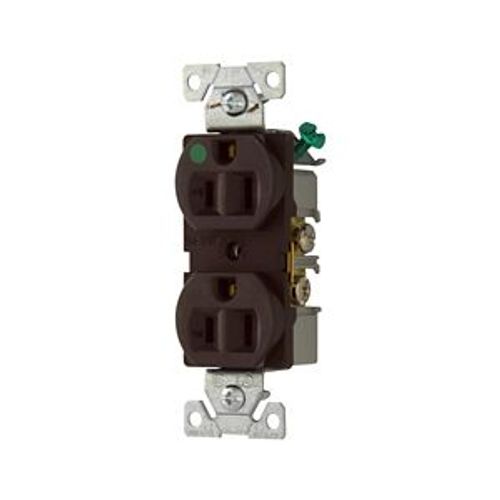 Main product image of Ezlink Modular Duplex Hg Receptacle, 15 A, 125 Vac, 60 Hz, Brown, Three-Wire, EZ8200B