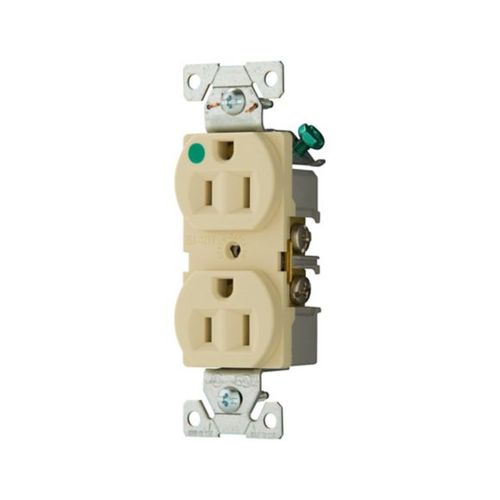 Main product image of Ezlink Modular Duplex Hg Receptacle, 15 A, 125 Vac, 60 Hz, Ivory, Three-Wire, EZ8200V
