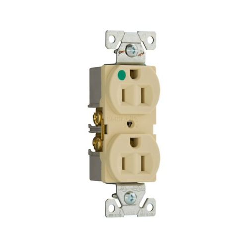 Main product image of Ezlink Modular Duplex Hg Receptacle, 15 A, 125 Vac, 60 Hz, Ivory, Three-Wire, EZ8200V