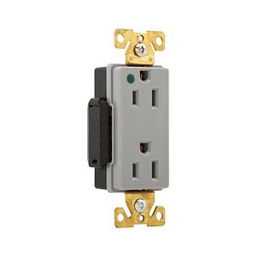 Main product image of Ezlink Modular Decorator Hg Receptacle, 15 A, 125 Vac, 60 Hz, Gray, Three-Wire, EZ8262GY