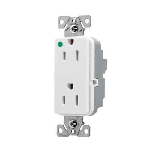 Main product image of Ezlink Modular Decorator Hg Receptacle, 15 A, 125 Vac, 60 Hz, White, Three-Wire, EZ8262W