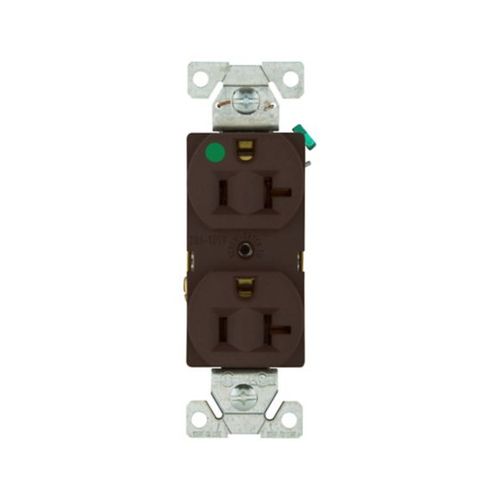 Main product image of Ezlink Modular Duplex Hg Receptacle, 20 A, 125 Vac, 60 Hz, Brown, Three-Wire, EZ8300B