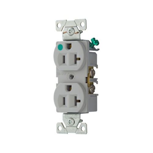 Main product image of Ezlink Modular Duplex Hg Receptacle, 20 A, 125 Vac, 60 Hz, Gray, Three-Wire, EZ8300GY