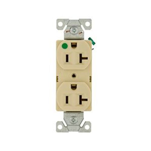 Main product image of Ezlink Modular Duplex Hg Receptacle, 20 A, 125 Vac, 60 Hz, Ivory, Three-Wire, EZ8300V