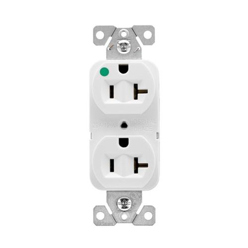 Main product image of Ezlink Modular Duplex Hg Receptacle, 20 A, 125 Vac, 60 Hz, White, Three-Wire, EZ8300W