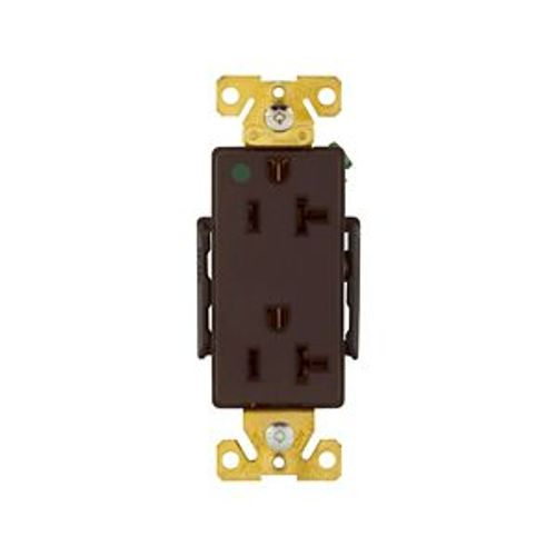 Main product image of Ezlink Modular Decorator Hg Receptacle, 20 A, 125 Vac, 60 Hz, Brown, Three-Wire, EZ8362B
