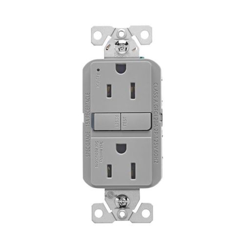 Main product image of Ezlink Modular Gfci, 15 A, 125 Vac, 60 Hz, Gray, Three-Wire, EZGF15GY