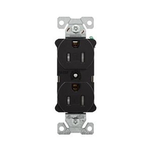 Main product image of Ezlink Modular Duplex Receptacle, 15 A, 125 Vac, 60 Hz, Tamper-Resistant, 3-Wire, Black, EZTR5262BK