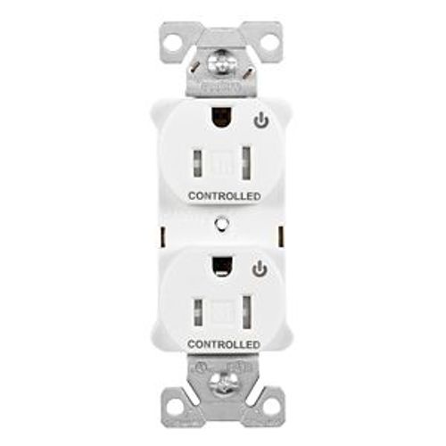 Main product image of Ezlink Modular Duplex Receptacle, 15 A, 125 Vac, Tamper-Resistant, Dual Controlled, White, EZTR5262CDW