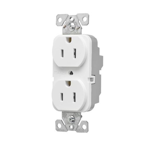 Main product image of Ezlink Modular Duplex Receptacle, 15 A, 125 Vac, 60 Hz, Tamper-Resistant, 3-Wire, White, EZTR5262W