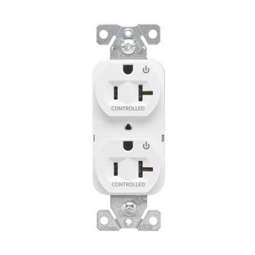 Main product image of Ezlink Modular Duplex Receptacle, 20 A, 125 Vac, Tamper-Resistant, Dual Controlled, White, EZTR5362CDW