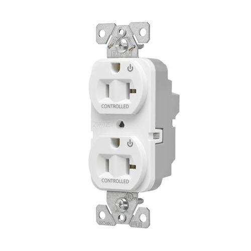 Main product image of Ezlink Modular Duplex Receptacle, 20 A, 125 Vac, Tamper-Resistant, Dual Controlled, White, EZTR5362CDW