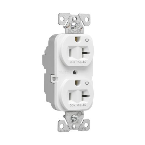 Main product image of Ezlink Modular Duplex Receptacle, 20 A, 125 Vac, Tamper-Resistant, Dual Controlled, White, EZTR5362CDW