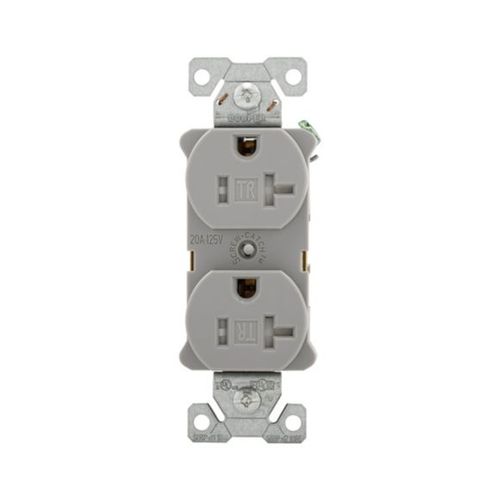 Main product image of Ezlink Modular Duplex Receptacle, 20 A, 125 Vac, 60 Hz, Tamper-Resistant, 3-Wire, Gray, EZTR5362GY