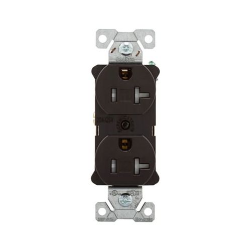 Main product image of Ezlink Modular Duplex Receptacle, 20 A, 125 Vac, 60 Hz, Tamper-Resistant, Split Control, Brown, EZTR5362SCB
