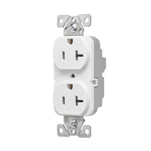 Main product image of Ezlink Modular Duplex Receptacle, 20 A, 125 Vac, 60 Hz, Tamper-Resistant, 3-Wire, White, EZTR5362W