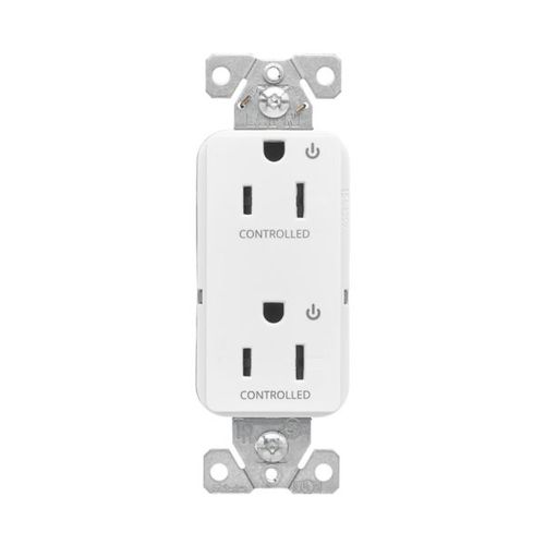 Main product image of Ezlink Modular Decorator Receptacle, 15A, 125 Vac, Tamper-Resistant, Dual Controlled, White, EZTR6262CDW
