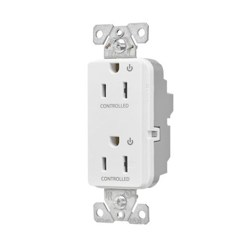 Main product image of Ezlink Modular Decorator Receptacle, 15A, 125 Vac, Tamper-Resistant, Dual Controlled, White, EZTR6262CDW