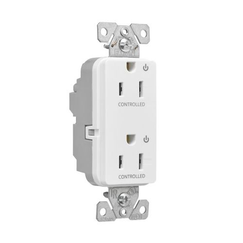 Main product image of Ezlink Modular Decorator Receptacle, 15A, 125 Vac, Tamper-Resistant, Dual Controlled, White, EZTR6262CDW