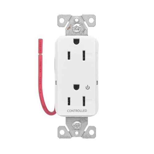 Main product image of Ezlink Modular Decorator Receptacle, 15A, 125 Vac, Tamper-Resistant, Half Controlled, Black, EZTR6262CHBK