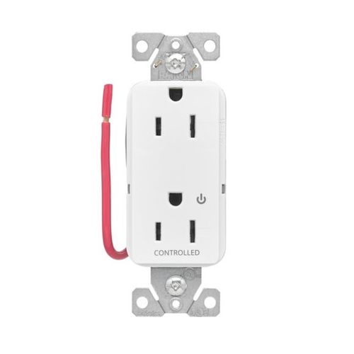 Main product image of Ezlink Modular Decorator Receptacle, 15A, 125 Vac, Tamper-Resistant, Half Controlled, White, EZTR6262CHW