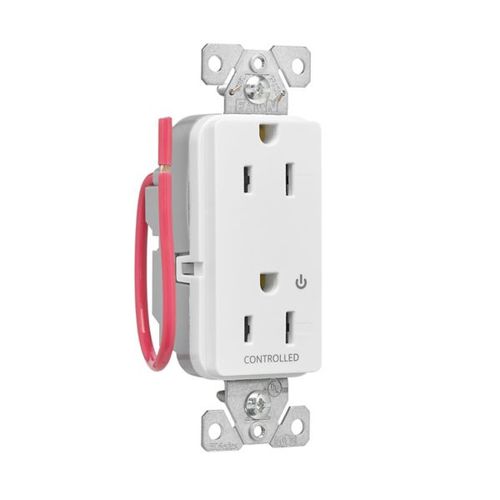 Main product image of Ezlink Modular Decorator Receptacle, 15A, 125 Vac, Tamper-Resistant, Half Controlled, White, EZTR6262CHW