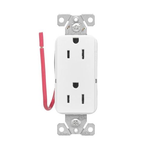 Main product image of Ezlink Modular Decorator Receptacle, 15A 125 Vac, Tamper-Resistant, Split Control 3-Wire, White, EZTR6262SCW
