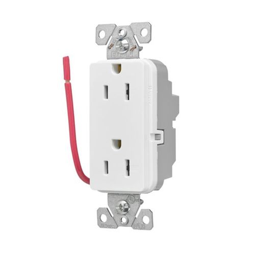 Main product image of Ezlink Modular Decorator Receptacle, 15A 125 Vac, Tamper-Resistant, Split Control 3-Wire, White, EZTR6262SCW