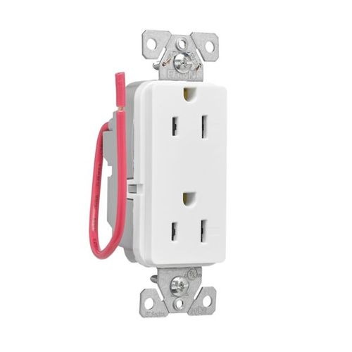 Main product image of Ezlink Modular Decorator Receptacle, 15A 125 Vac, Tamper-Resistant, Split Control 3-Wire, White, EZTR6262SCW