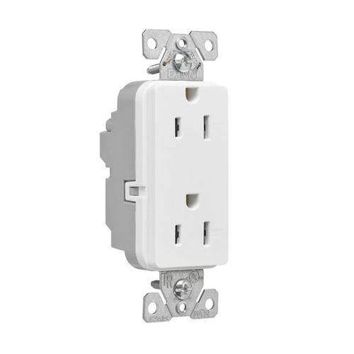 Main product image of Ezlink Modular Decorator Receptacle, 15 A, 125 Vac, 60 Hz, Tamper-Resistant, 3-Wire,White, EZTR6262W
