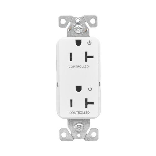 Main product image of Ezlink Modular Decorator Receptacle, 20A, 125 Vac, Tamper-Resistant, Dual Controlled Gray, EZTR6362CDGY