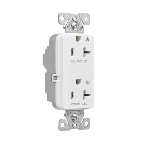 Main product image of Ezlink Modular Decorator Receptacle, 20A, 125 Vac, Tamper-Resistant, Dual Controlled, White, EZTR6362CDW