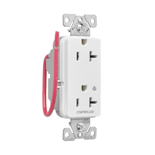 Main product image of Ezlink Modular Decorator Receptacle, 20A, 125 Vac, Tamper-Resistant, Half Controlled, White, EZTR6362CHW